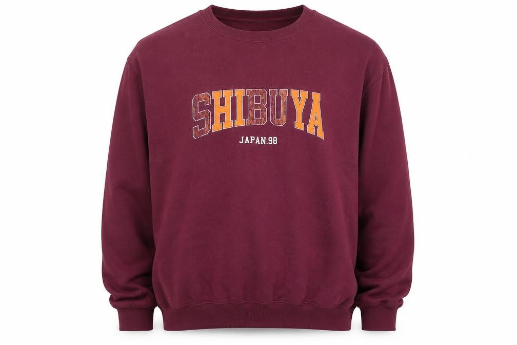 Front view of Topman Men's Red Pullover Sweatshirt L