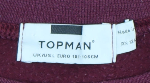 Topman Men's Red Pullover Sweatshirt L