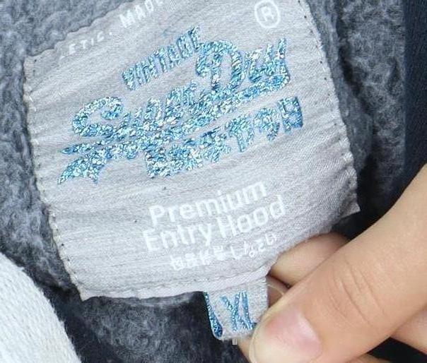 Superdry Unisex Black Pullover Hoodie XXL, Logo Design