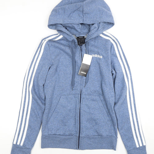 Adidas Women's Blue Full Zip Hoodie, XS
