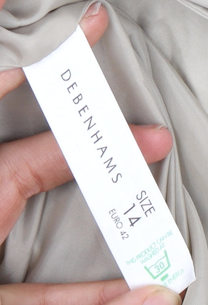 Debenhams Women's Beige Trench Coat Size 14