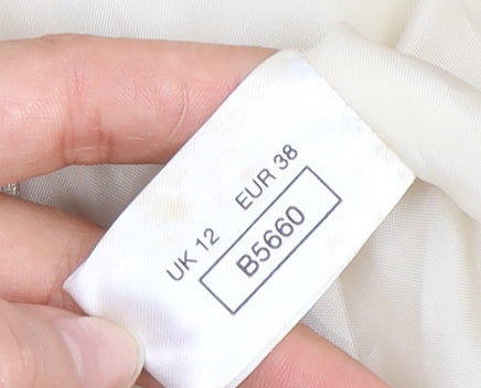 Kit Women's Beige Cropped Buttoned Linen Jacket Size 12