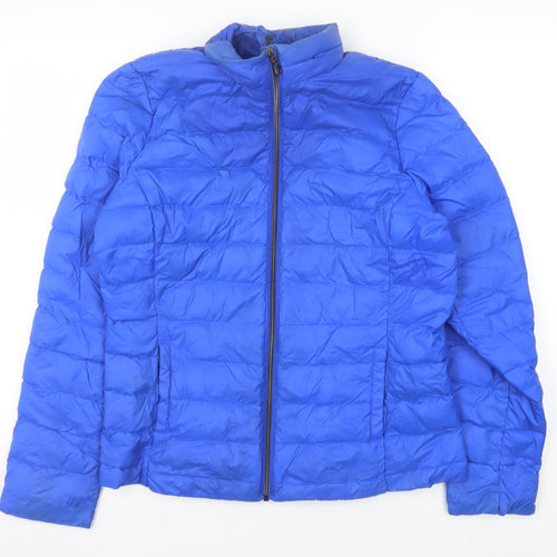 Marks and Spencer Women's Blue Puffer Jacket, Size 12