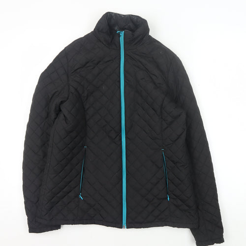 Alpine Women's Black Quilted Jacket, Size 12, Full Zip, Casual