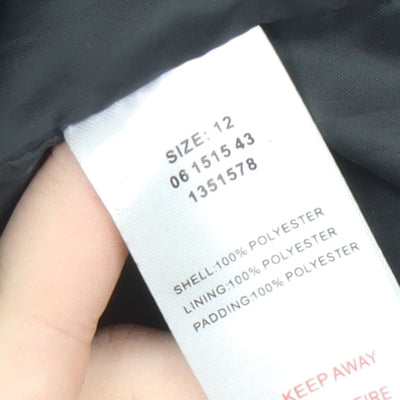 Alpine Women's Black Quilted Jacket, Size 12, Full Zip, Casual