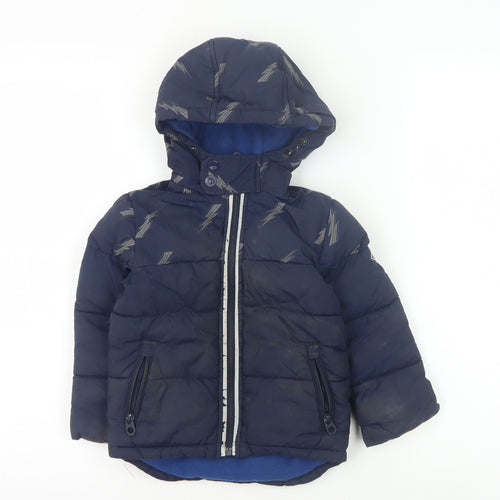 Joules Boys Blue Puffer Jacket 2 Years Winter Coat