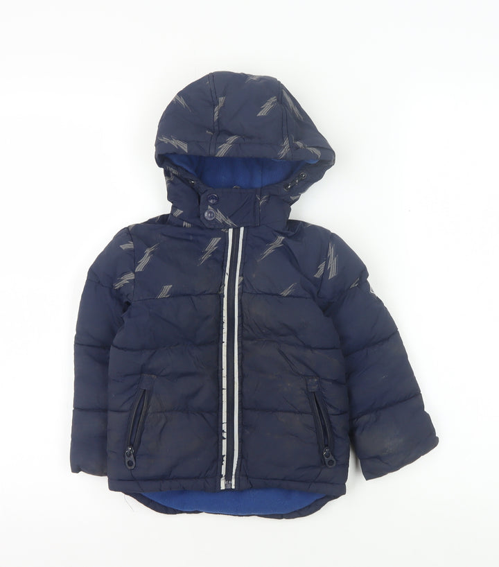 Joules Boys Blue Puffer Jacket 2 Years Winter Coat