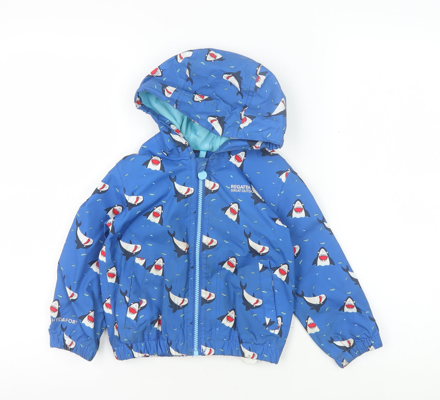 Regatta Unisex Blue Shark Print Rain Jacket 24-36 Months