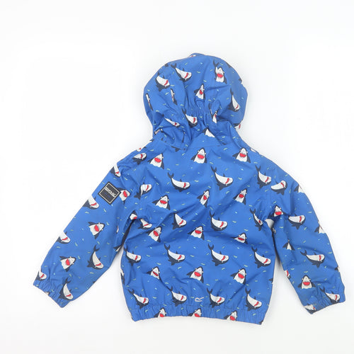 Regatta Unisex Blue Shark Print Rain Jacket 24-36 Months