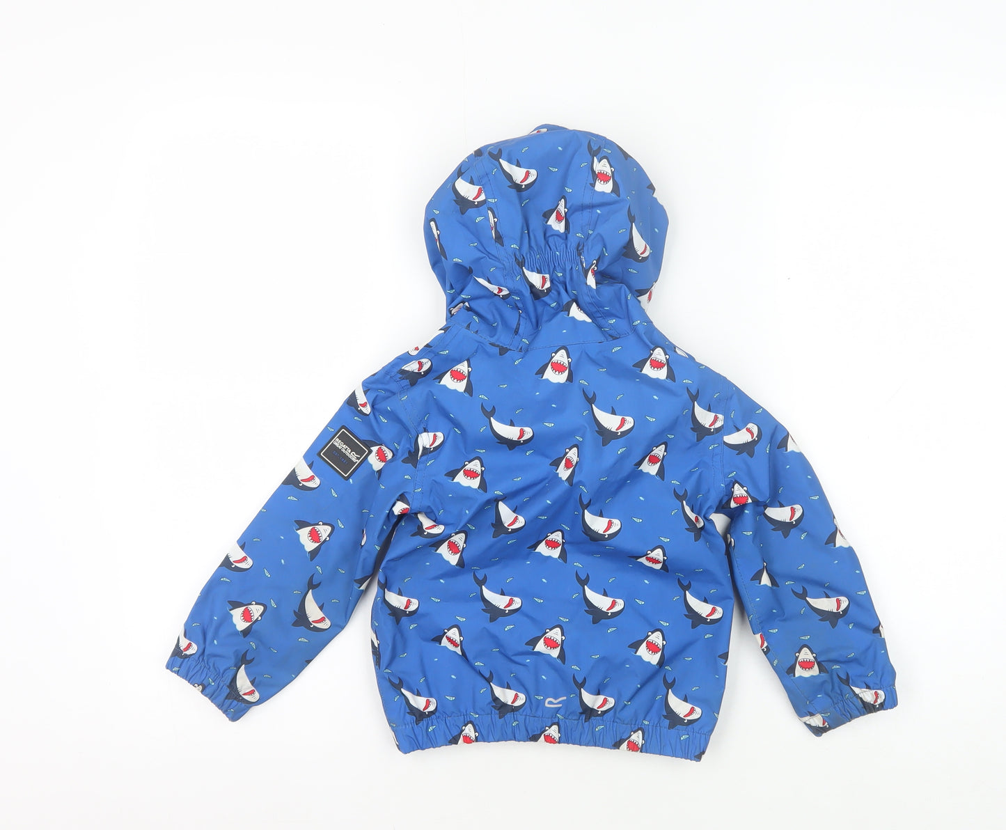 Regatta Unisex Blue Shark Print Rain Jacket 24-36 Months