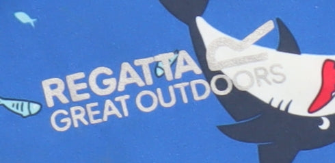 Regatta Unisex Blue Shark Print Rain Jacket 24-36 Months