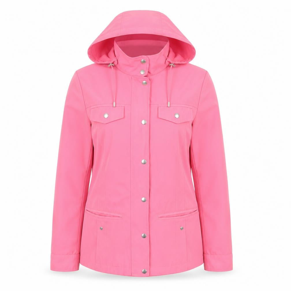 Front view of Marks & Spencer Women's Pink Hooded Jacket, size 2