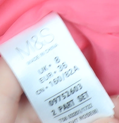 Marks and Spencer Women's Pink Hooded Jacket Size 2
