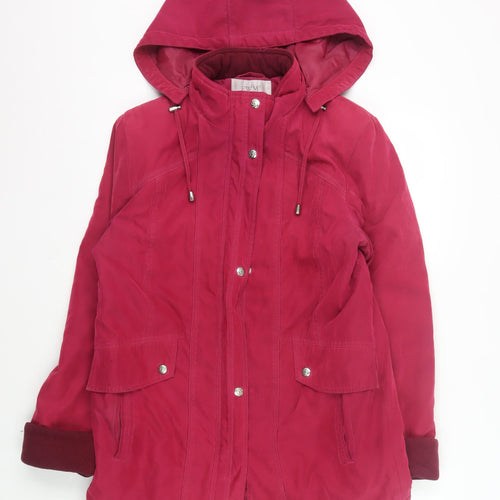 EWM Women's Red Parka Coat, Size 10, Hooded Winter Style