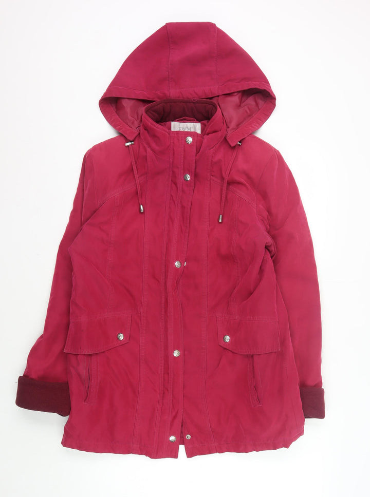 EWM Women's Red Parka Coat, Size 10, Hooded Winter Style