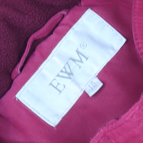EWM Women's Red Parka Coat, Size 10, Hooded Winter Style