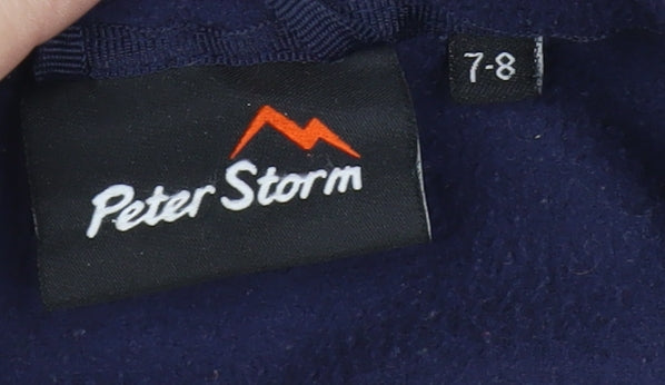 Peter Storm Boys Blue Colourblock Waterproof Hooded Jacket 7-8 Years