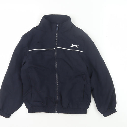 Slazenger Boys Black Track Jacket, Size 7-8, Full Zip