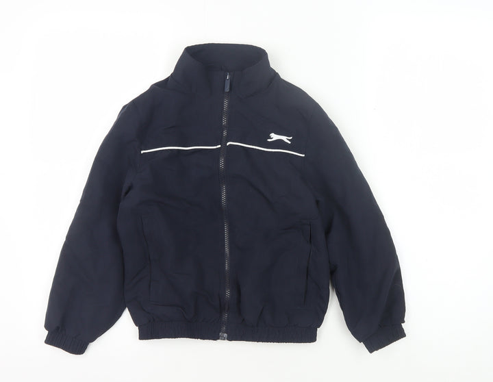 Slazenger Boys Black Track Jacket, Size 7-8, Full Zip