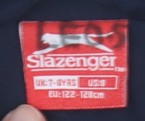 Slazenger Boys Black Track Jacket, Size 7-8, Full Zip