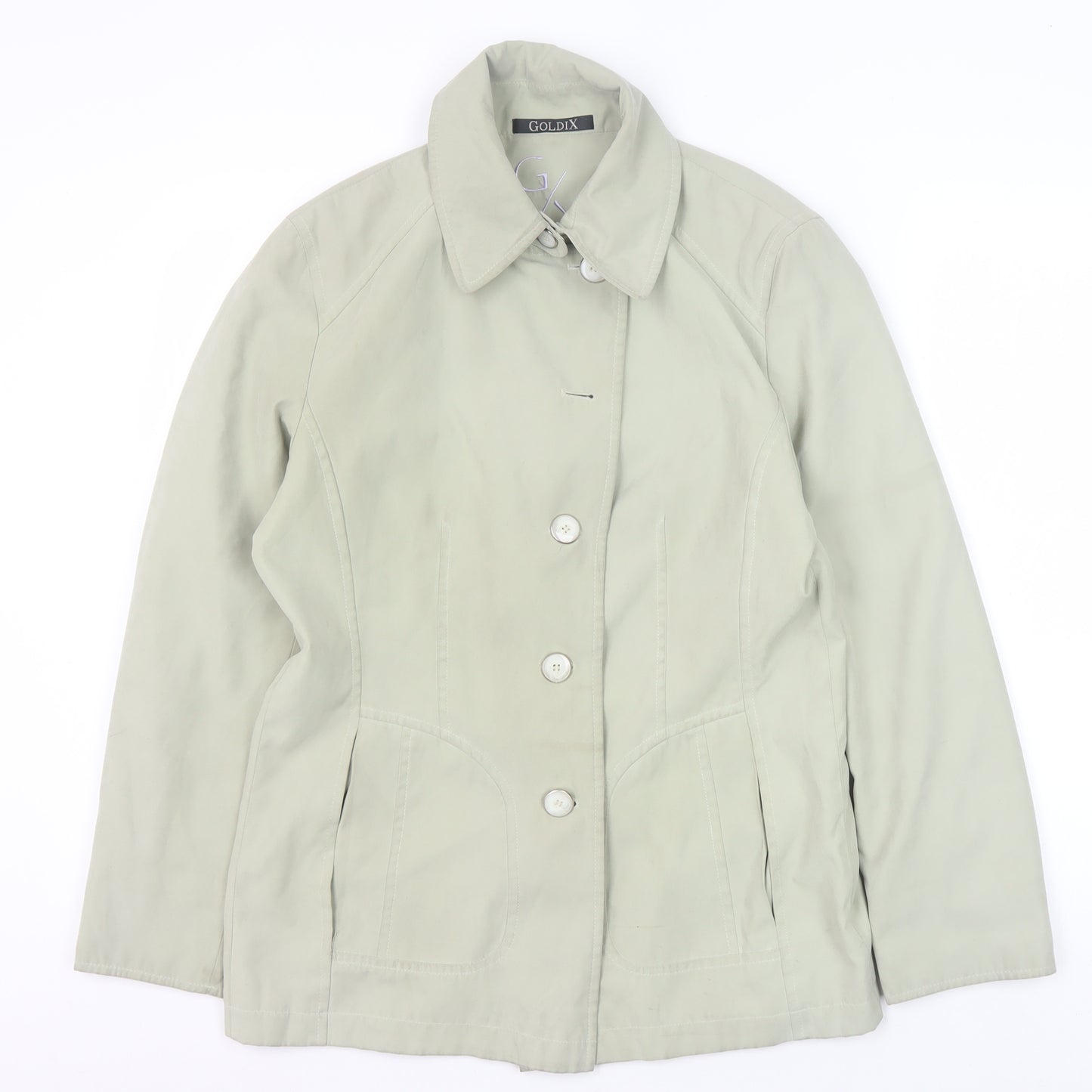 GoldiX Women's Beige Jacket Size 8 Button-Up Casual