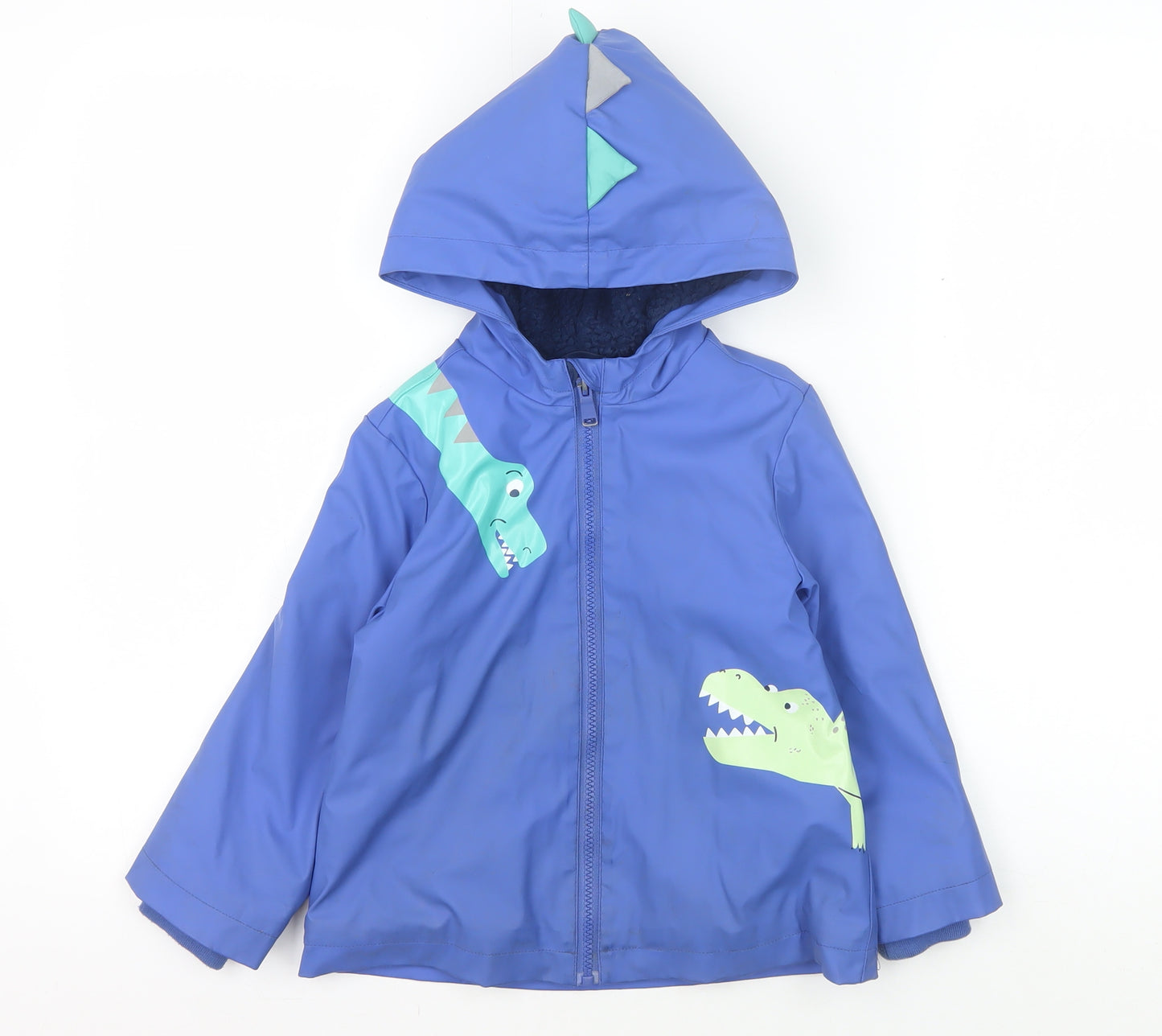 Marks and Spencer Boys Blue Dinosaur Rain Coat Size 3-4Y
