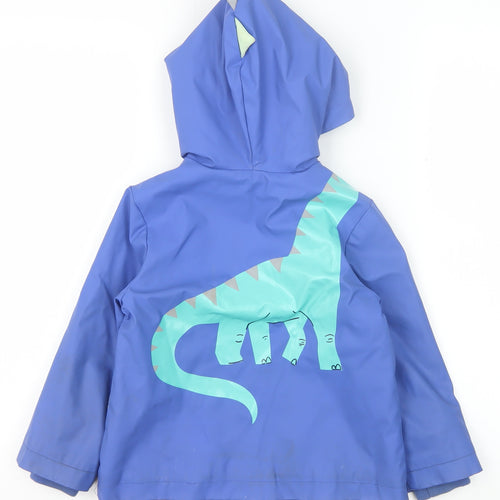 Marks and Spencer Boys Blue Dinosaur Rain Coat Size 3-4Y