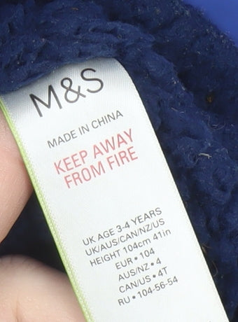 Marks and Spencer Boys Blue Dinosaur Rain Coat Size 3-4Y