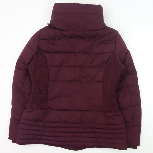 Hobbs Women's Burgundy Puffer Jacket Size 14