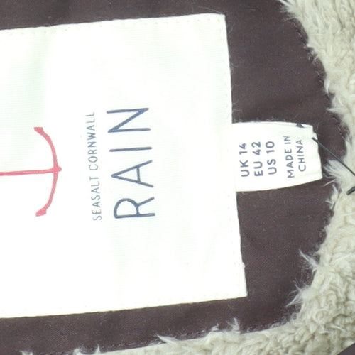 Seasalt Cornwall Women's Brown Parka Coat Size 14