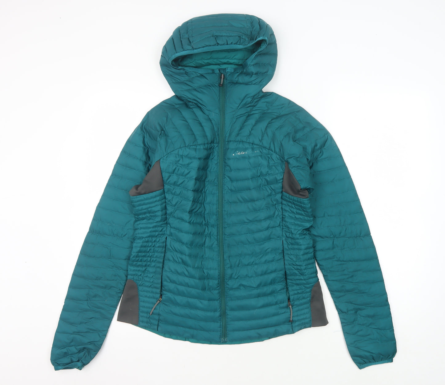Eddie Bauer Women's Green Puffer Jacket S - Full Zip