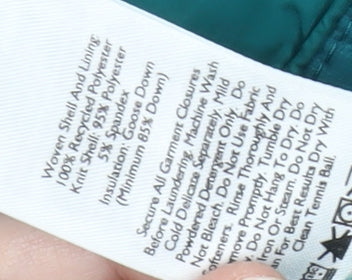 Eddie Bauer Women's Green Puffer Jacket S - Full Zip