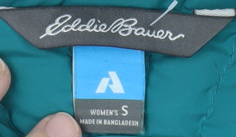 Eddie Bauer Women's Green Puffer Jacket S - Full Zip