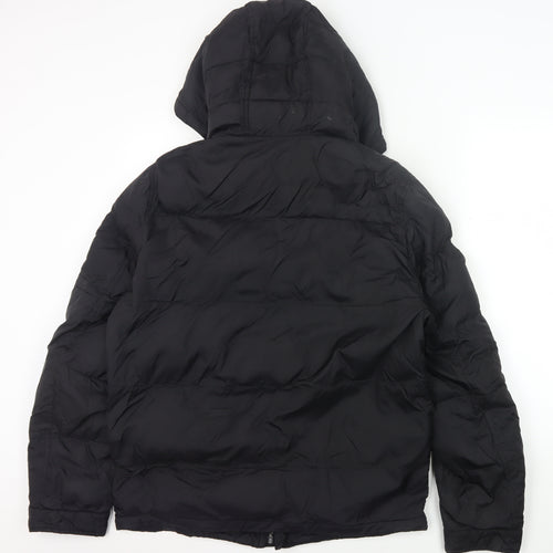Levi's Men's Black Puffer Jacket, Size S, Hooded