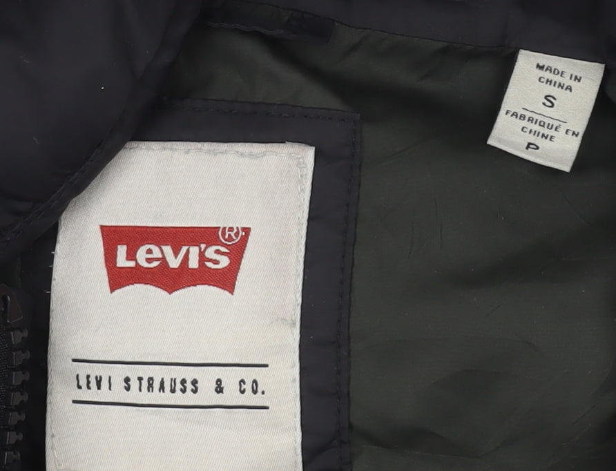 Levi's Men's Black Puffer Jacket, Size S, Hooded