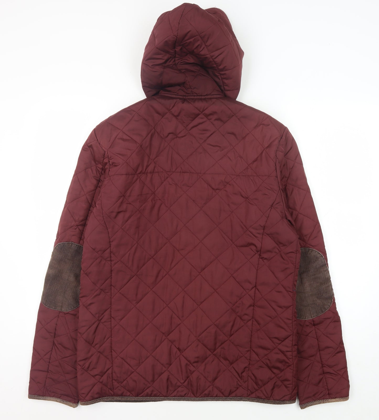 Burton Menswear London Men's Red Quilted Hooded Jacket S