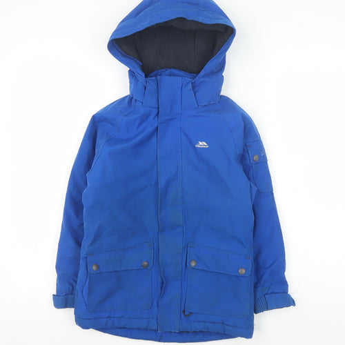 Trespass Boys Blue Parka Jacket 5-6 Years Waterproof Winter