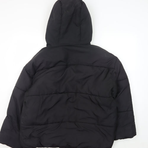 Monki Black Unisex Puffer Jacket M Hooded Casual