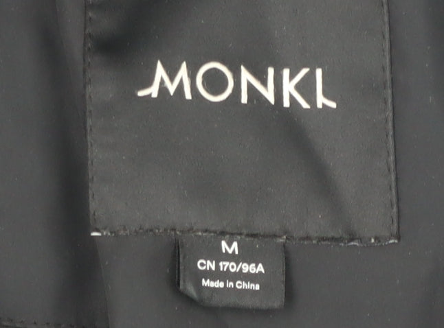 Monki Black Unisex Puffer Jacket M Hooded Casual