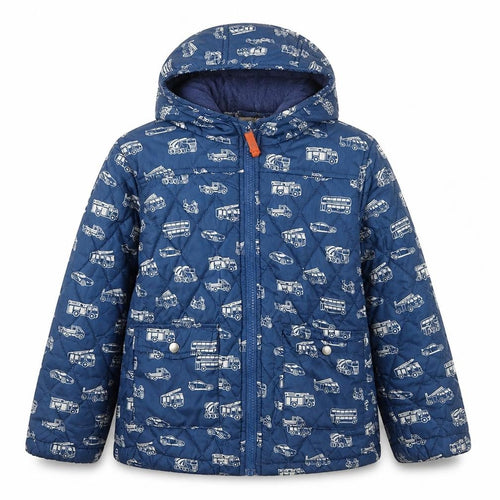 Cath Kids Boys Blue Vehicle Puffer Jacket 5-6 Years Hooded
