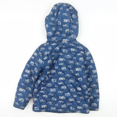 Cath Kids Boys Blue Vehicle Puffer Jacket 5-6 Years Hooded