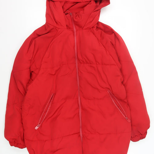 Pull & Bear Red Puffer Jacket for Men