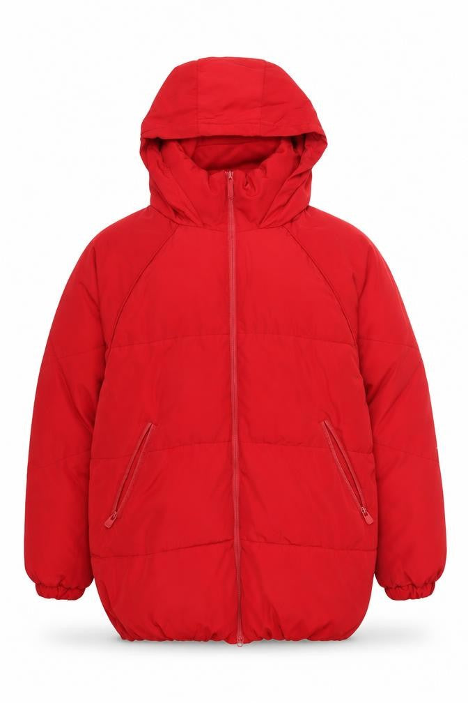 Front view of Pull&Bear Red Puffer Jacket for Men