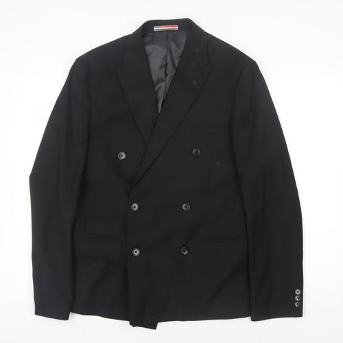 Moss London Men's Black Regular Fit Suit Jacket 40R