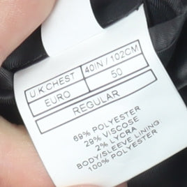 Moss London Men's Black Regular Fit Suit Jacket 40R