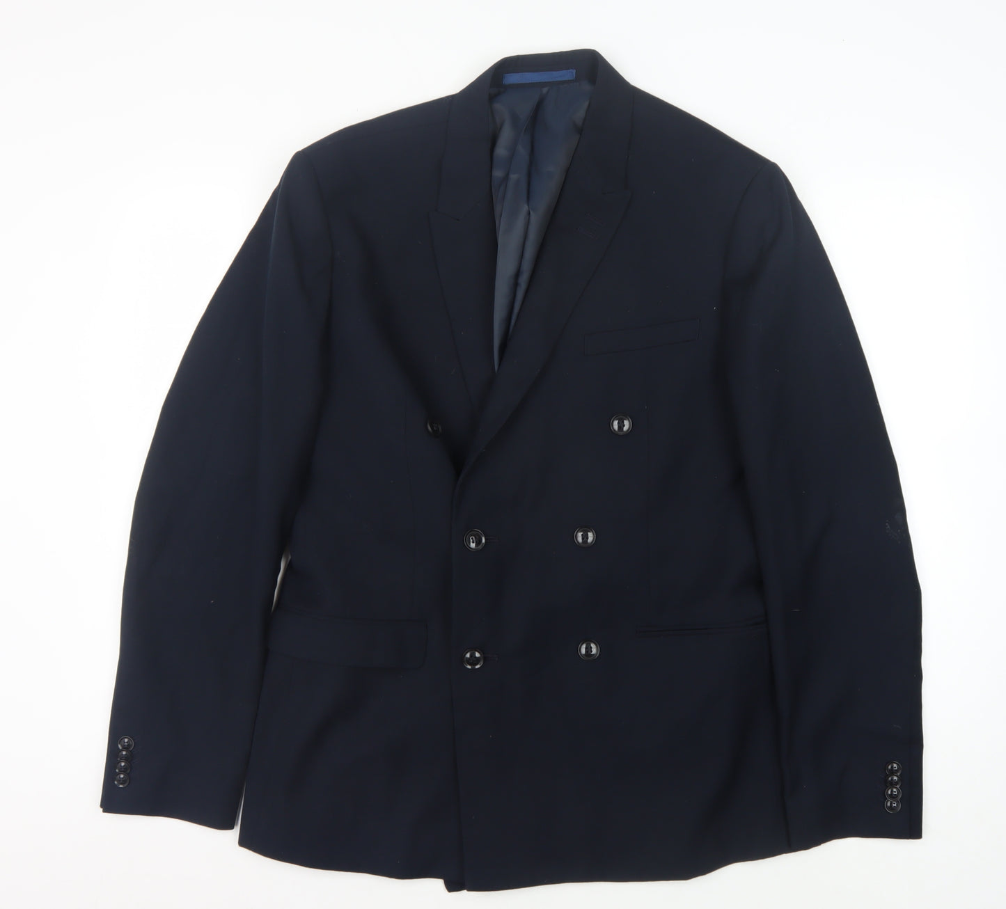 Topman Men's Blue Double-Breasted Blazer 40R