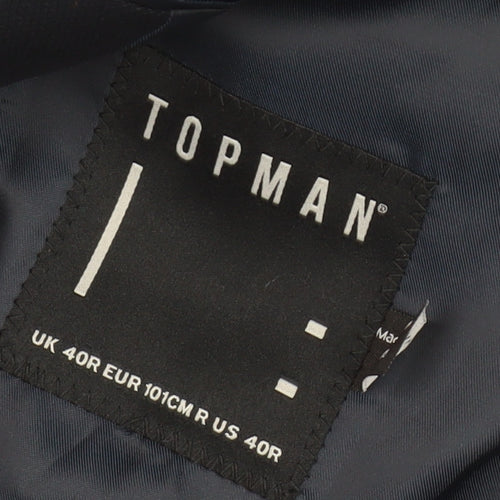 Topman Men's Blue Double-Breasted Blazer 40R