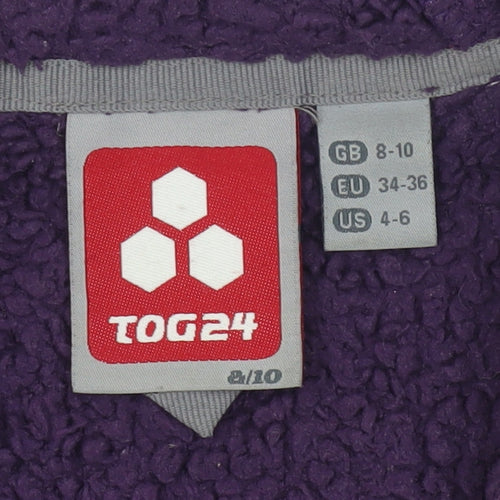 TOG24 Women's Hooded Purple Fleece Jacket Size 8-10