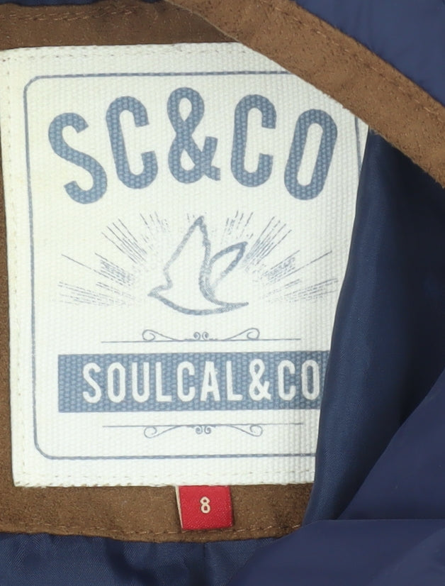 SoulCal & Co Women's Blue Quilted Puffer Jacket Size 8