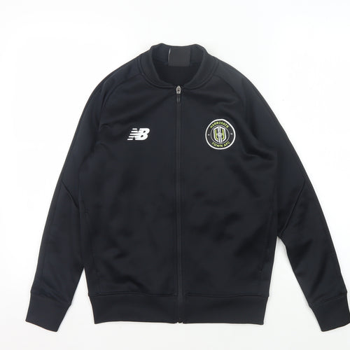 New Balance Boys Black Track Jacket 12Y Polyester Zip
